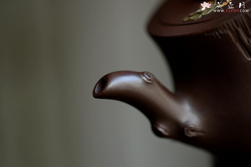 紫砂壶图片：蒋蓉花货风格 贴塑精致生动 桂花香 孙伟强张新亚合作 - 美壶网