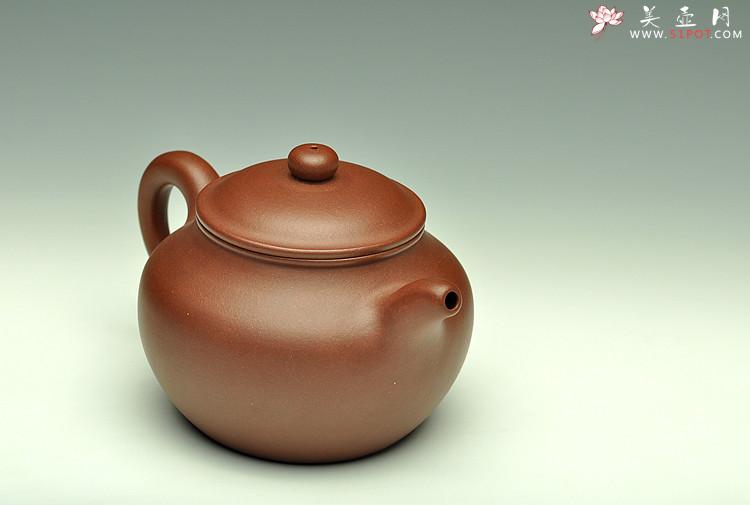 紫砂壶图片：敦厚耐品  古朴典雅  全手莲子 - 美壶网
