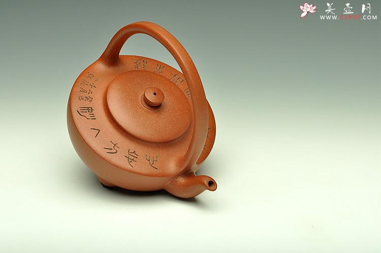 紫砂壶图片：难度极大 纯手工望月提梁 南京书画家孙国柱装饰  - 美壶网