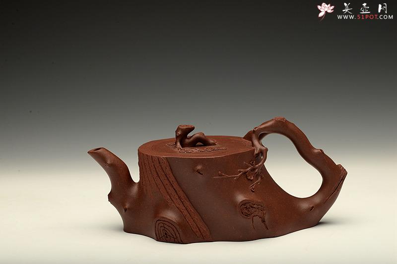 紫砂壶图片：似龟似桩 气韵流畅 精品 全手长寿梅桩 吉祥如意 - 美壶网