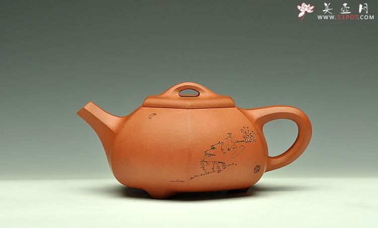 紫砂壶图片：线条流畅 挺拔有力  六方石瓢  实用佳品 - 美壶网