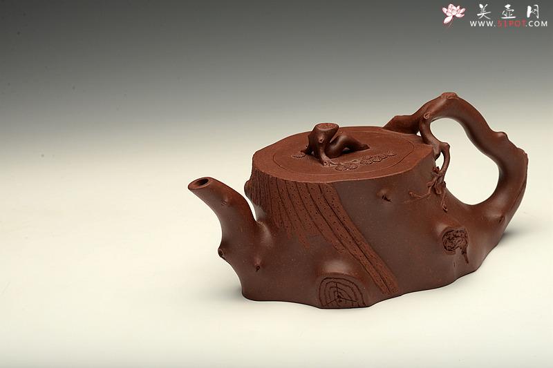 紫砂壶图片：似龟似桩 气韵流畅 精品 全手长寿梅桩 吉祥如意 - 美壶网