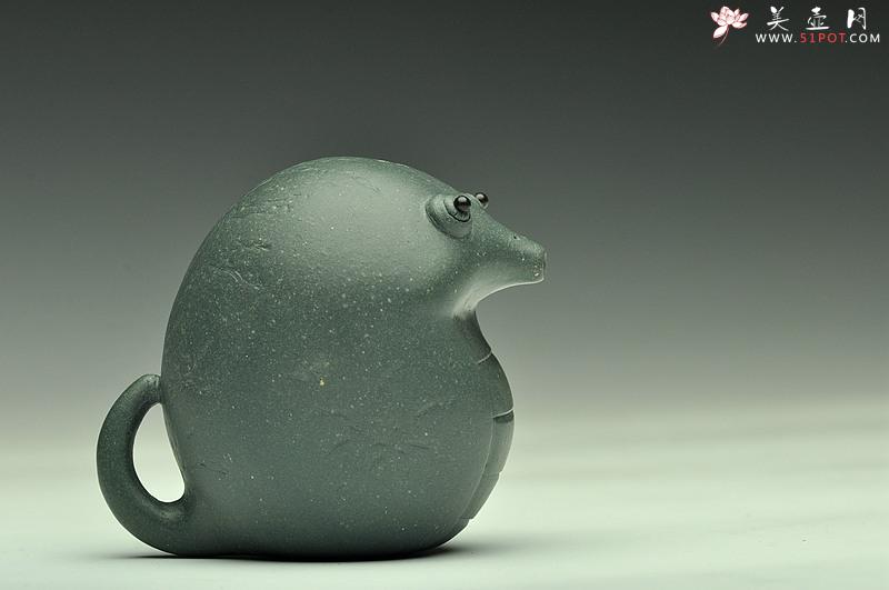 紫砂壶图片：全手茶宠 文房水注 可爱萌宠 绿泥灵蛇 - 美壶网