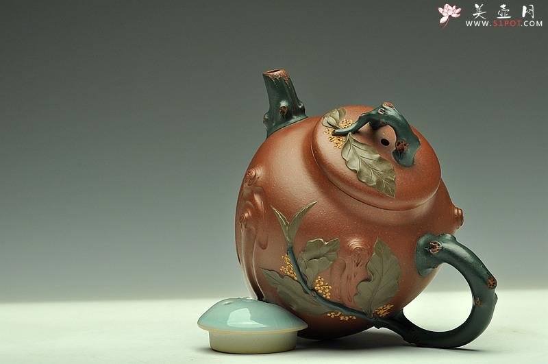紫砂壶图片：三色装饰 贴塑精彩~ 桂花香二式 孙伟强张新亚合作 - 美壶网