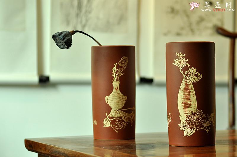 紫砂壶图片：雅室 陆轶舟精心装饰 吉祥帽筒一对 文气耐品~ - 美壶网