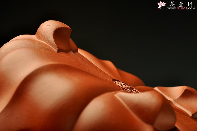 紫砂壶图片：纹理清晰 大品筋纹石瓢 - 美壶网