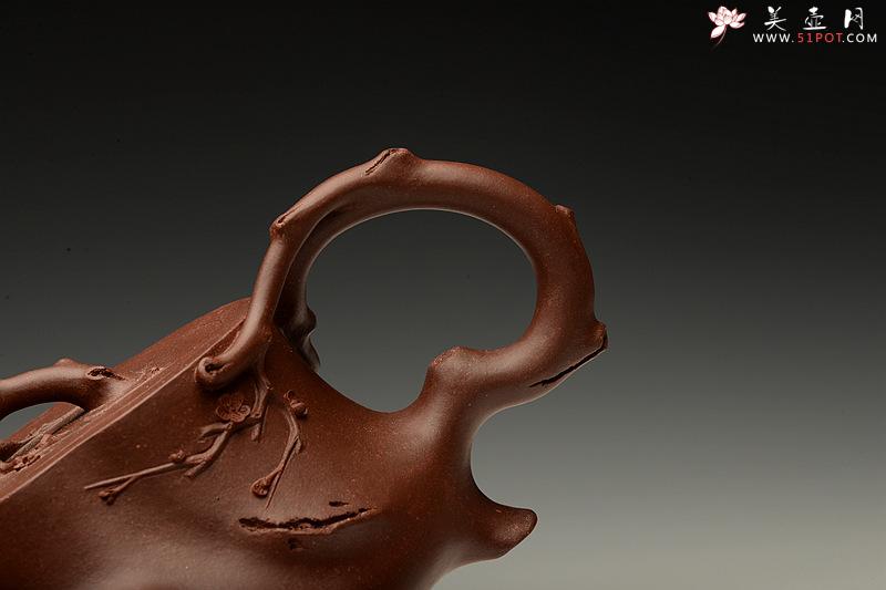 紫砂壶图片：单志萍双色作品 全手精品花器 喜上眉梢 立体梅花 - 美壶网
