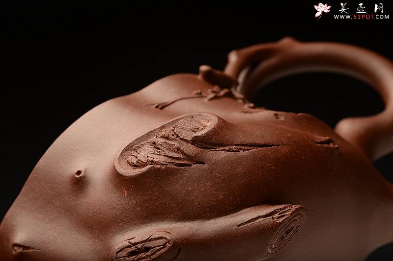 紫砂壶图片：单志萍双色作品 全手精品花器 喜上眉梢 立体梅花 - 美壶网