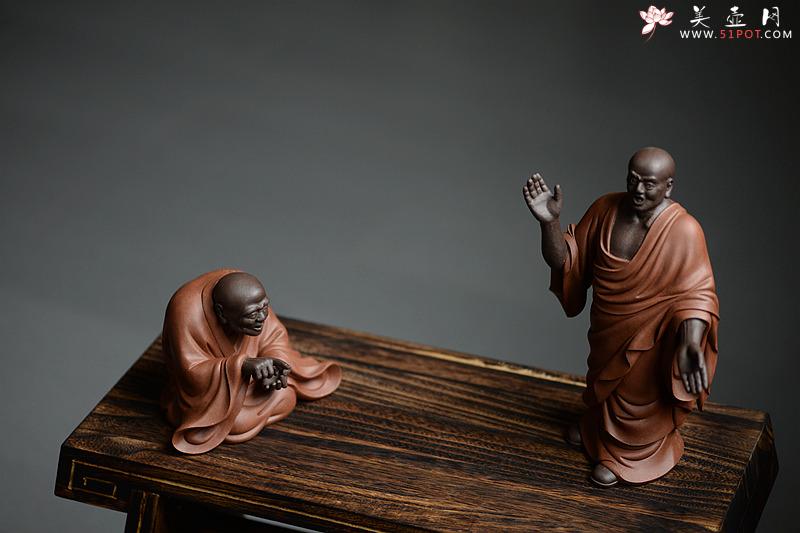 紫砂壶图片：历时两年创作~王健扛鼎之作十八罗汉之论道罗汉和说法罗汉~ - 美壶网
