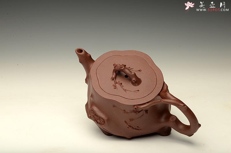 紫砂壶图片：单志萍双色作品 全手精品花器 喜上眉梢 立体梅花 - 美壶网