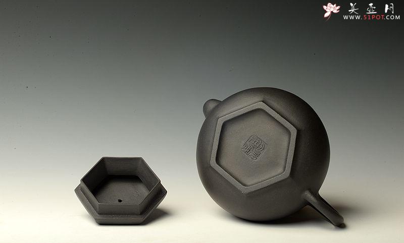 紫砂壶图片：潘小东新作 端庄秀丽 随方就圆 全手六方鼓腹 难度大~捂灰 - 美壶网