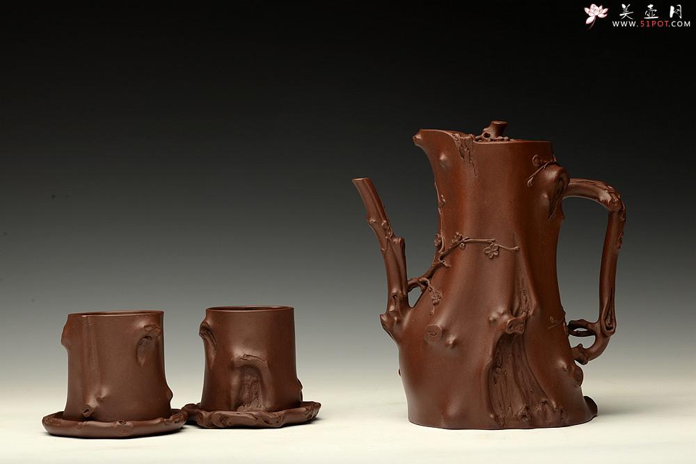 紫砂壶图片：精品重器 顾正芳甲午扛鼎巨作 梅桩套壶 诸友欣赏 - 美壶网