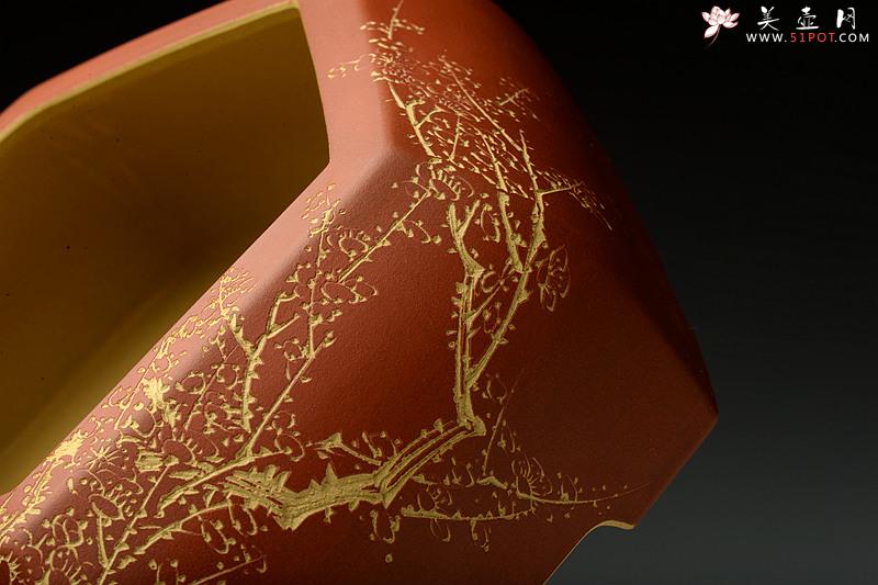 紫砂壶图片：陆轶舟精品代表作 全手六方水洗  刀法精炼层次分明 - 美壶网