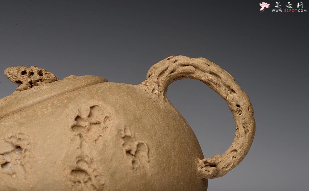 紫砂壶图片：肌理丰富 拙味~ 全手薄胎龚春 金蟾~沧桑质感 - 美壶网