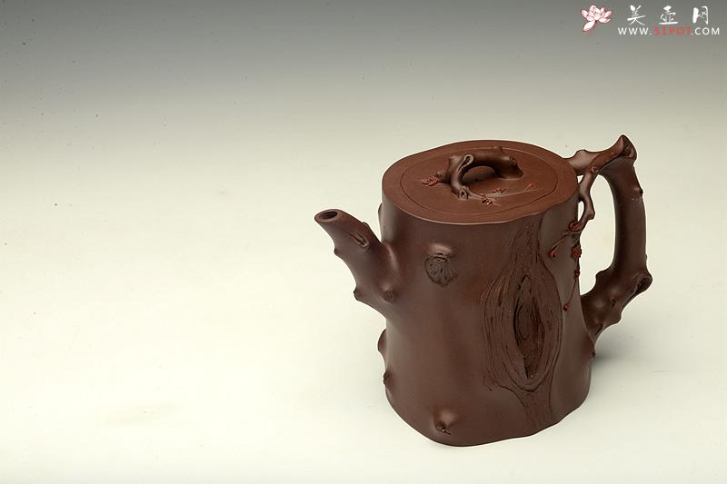 紫砂壶图片：单志萍甲午力作 铮铮铁骨 全手精品 傲雪红梅套组 挺拔俊秀 - 美壶网