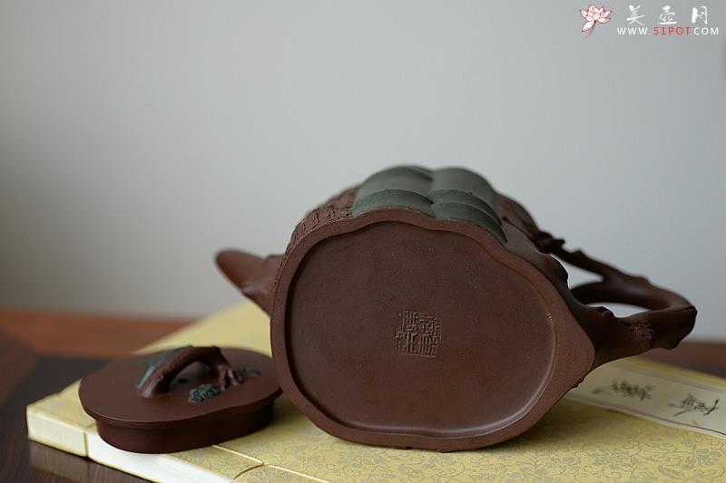 紫砂壶图片：钢流实用花货 精湛功底 全手岁寒三色三友 单志萍甲午年力作 - 美壶网