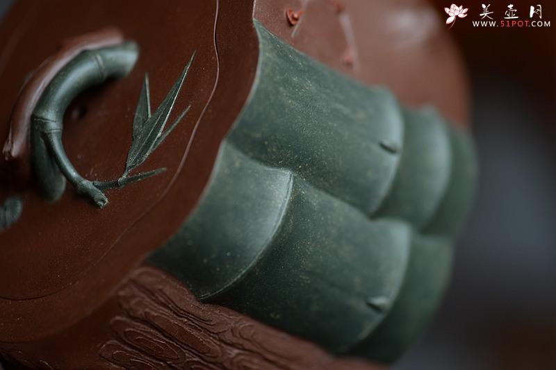 紫砂壶图片：钢流实用花货 精湛功底 全手岁寒三色三友 单志萍甲午年力作 - 美壶网