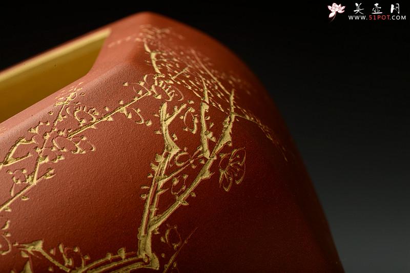 紫砂壶图片：陆轶舟精品代表作 全手六方水洗  刀法精炼层次分明 - 美壶网