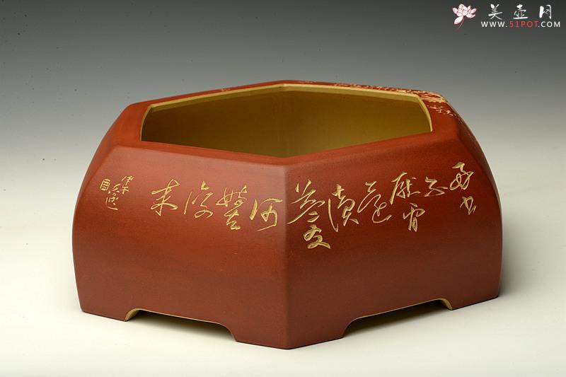 紫砂壶图片：陆轶舟精品代表作 全手六方水洗  刀法精炼层次分明 - 美壶网