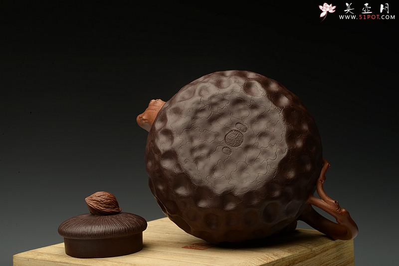 紫砂壶图片：原创作品 孙伟强张新亚合作 菩提 沧桑自然 贴叶精湛 - 美壶网