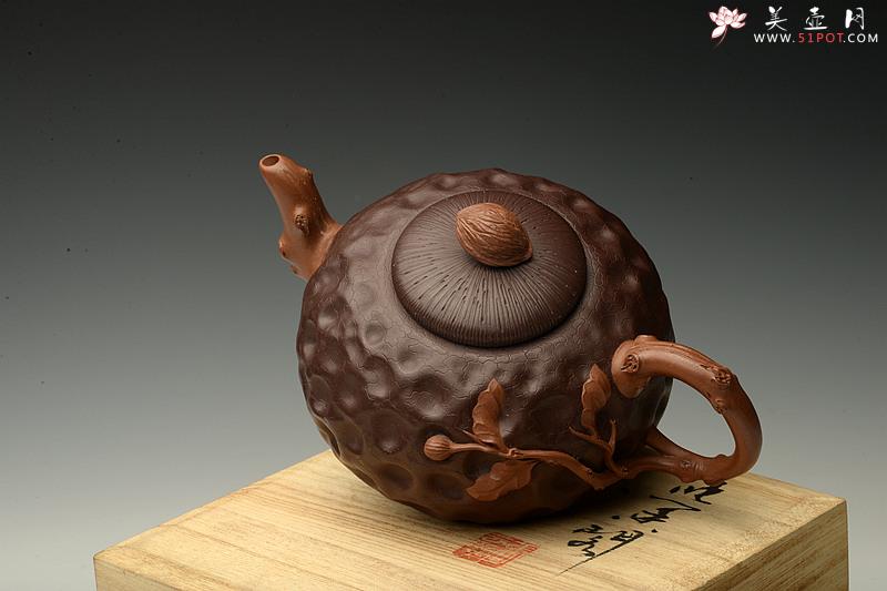 紫砂壶图片：原创作品 孙伟强张新亚合作 菩提 沧桑自然 贴叶精湛 - 美壶网