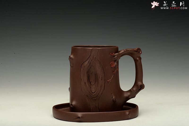 紫砂壶图片：单志萍甲午力作 铮铮铁骨 全手精品 傲雪红梅套组 挺拔俊秀 - 美壶网