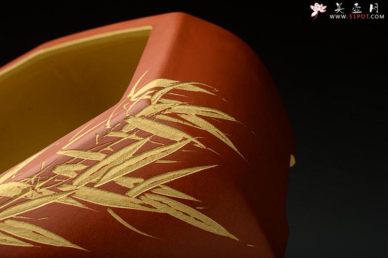 紫砂壶图片：陆轶舟精品代表作 全手六方水洗  刀法精炼层次分明 - 美壶网