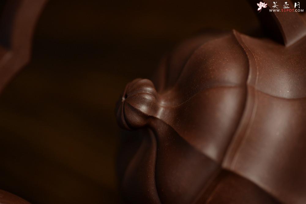 紫砂壶图片：筋囊实力派蔡旭伟力作  大美肌理 张力十足 全手星月提梁 - 美壶网