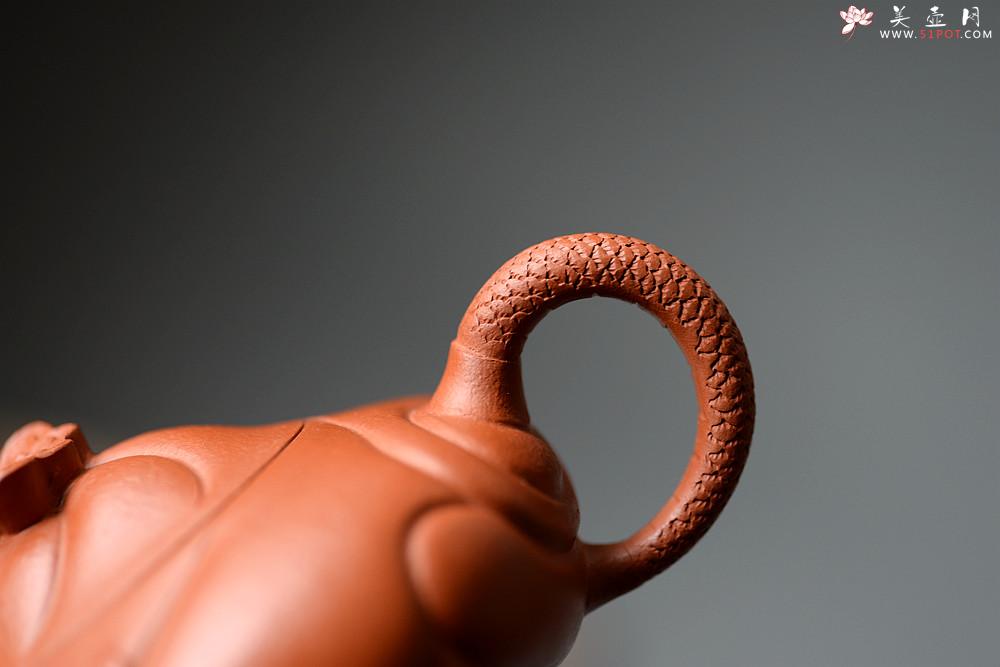 紫砂壶图片：器形端庄   朱泥鱼化龙 难度颇大 - 美壶网
