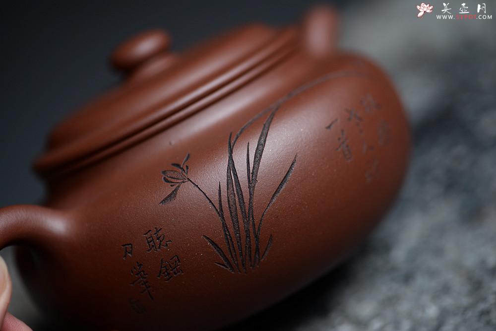 紫砂壶图片：猪肝色底槽青 张听刚装饰 大仿古 传统经典 - 美壶网