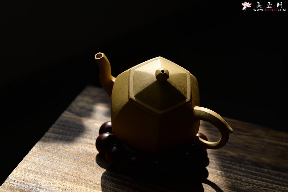 紫砂壶图片：于洪跃新作 亭亭玉立 素雅静美 全手六方华亭 - 美壶网