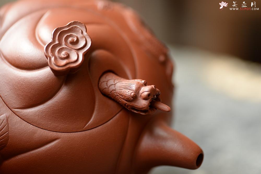 紫砂壶图片：器型饱满  精品扁鱼化龙  做工精细 - 美壶网