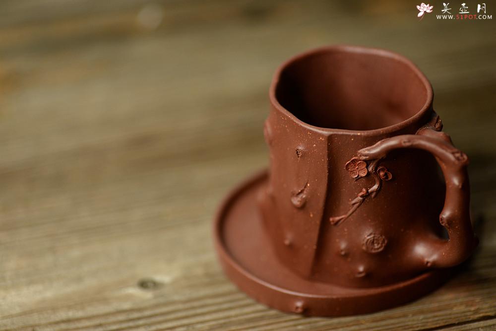 紫砂壶图片：单志萍最新力作 雄厚之风 优雅之作 精品全手红梅争艳 - 美壶网