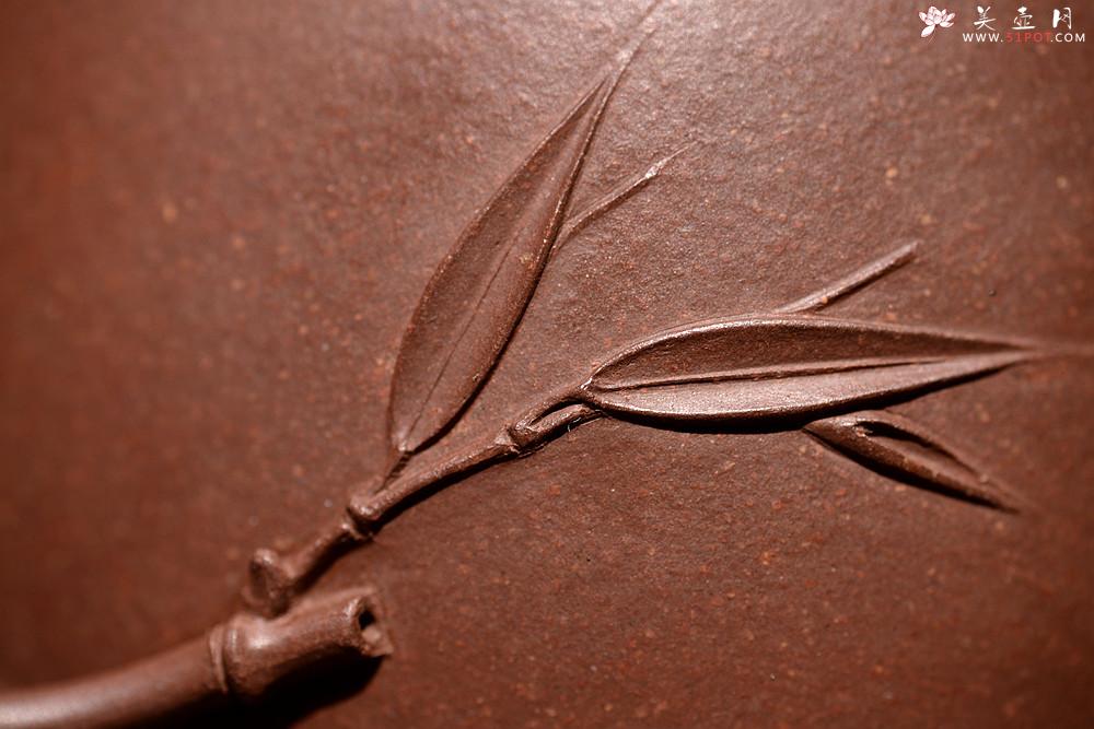 紫砂壶图片：肥美竹叶 饱满飘逸 全手大君竹 顾正芳经典作品 - 美壶网