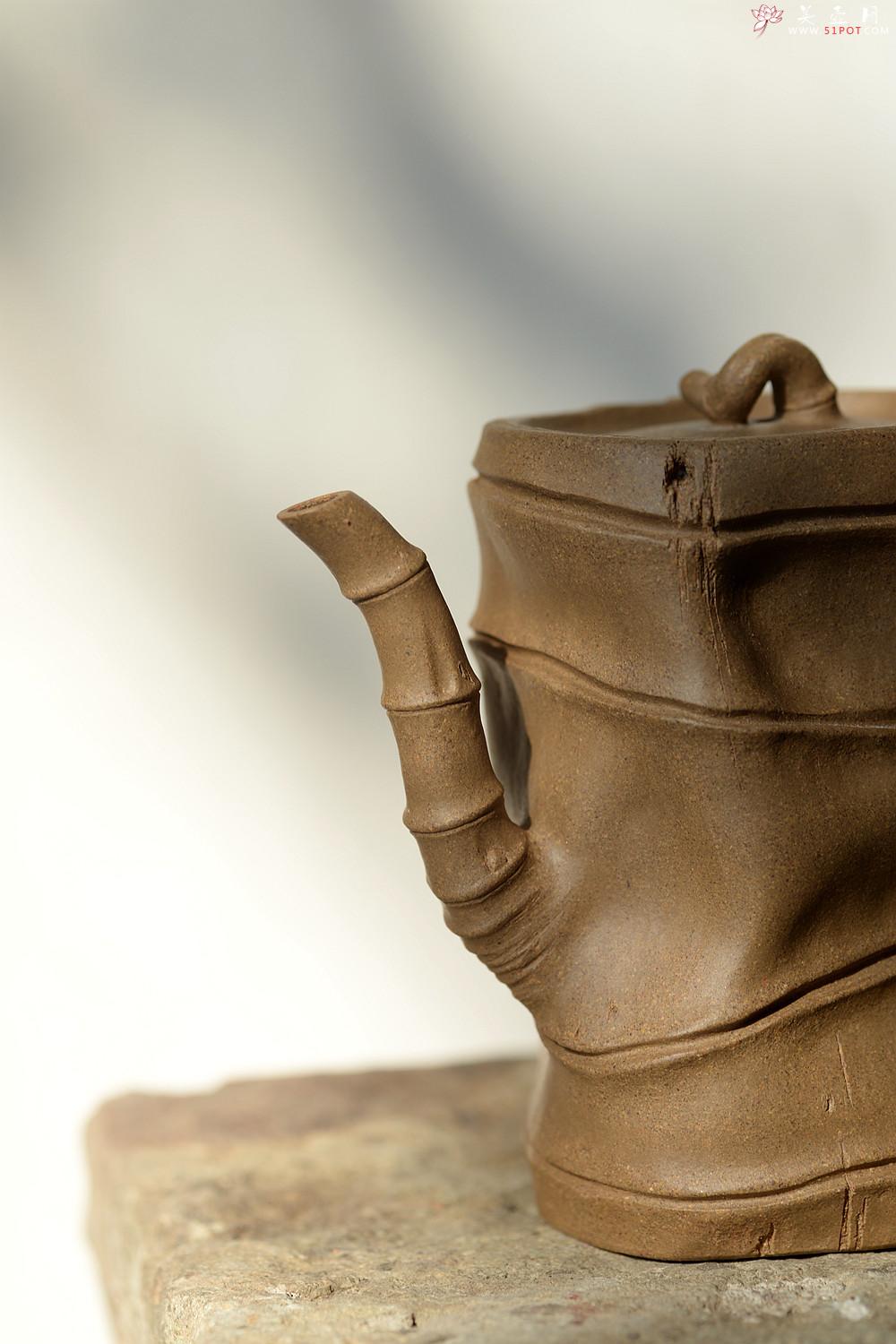 紫砂壶图片：林秀明原创作品 全手清逸二式 挺拔古朴 崇尚自然~ - 美壶网