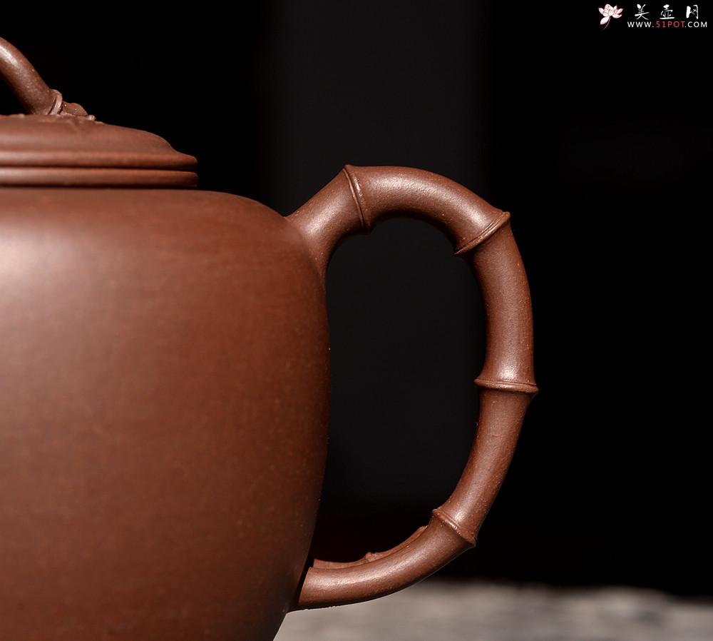 紫砂壶图片：肥美竹叶 饱满飘逸 全手大君竹 顾正芳经典作品 - 美壶网