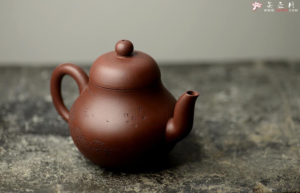 紫砂壶图片：文雅十足 李彦雄精心装饰 传统经典  全手老味思亭 - 美壶网
