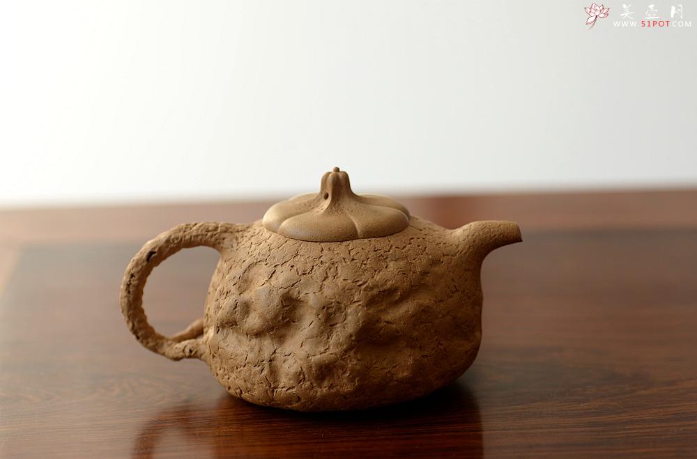 紫砂壶图片：全手薄胎灵芝瓜纽龚春 古朴之味 自然生动 - 美壶网