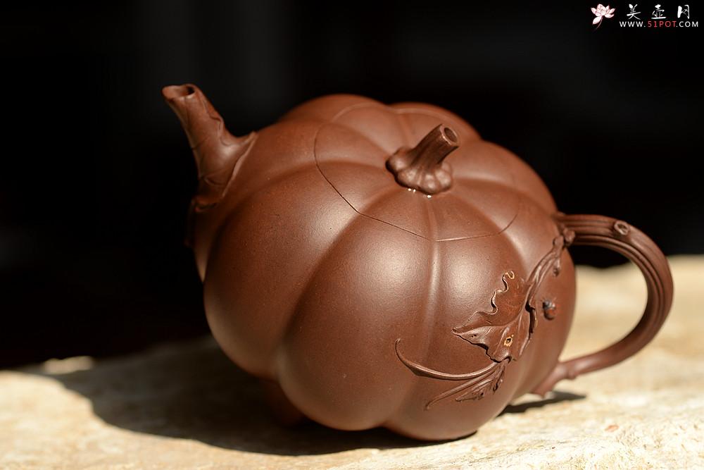 紫砂壶图片：花货奇才顾正芳新作 灵韵秀雅 全手南瓜 田园丰韵~ - 美壶网
