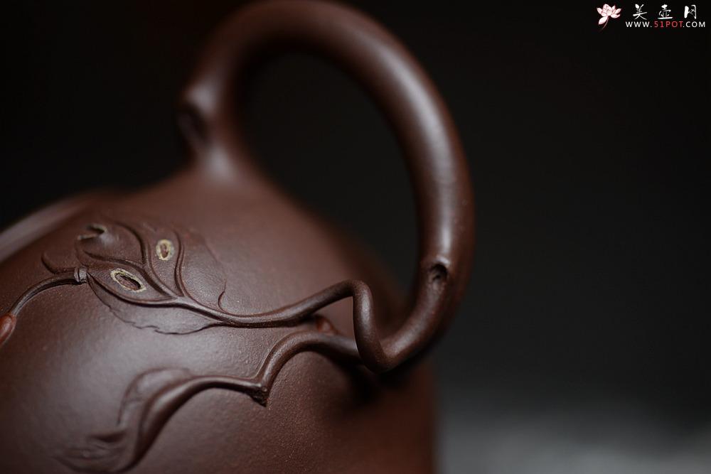 紫砂壶图片：高雪琴全手花趣 线条流畅 构思精妙 新意花器 - 美壶网