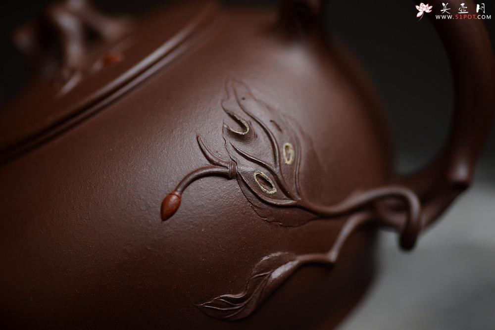 紫砂壶图片：高雪琴全手花趣 线条流畅 构思精妙 新意花器 - 美壶网