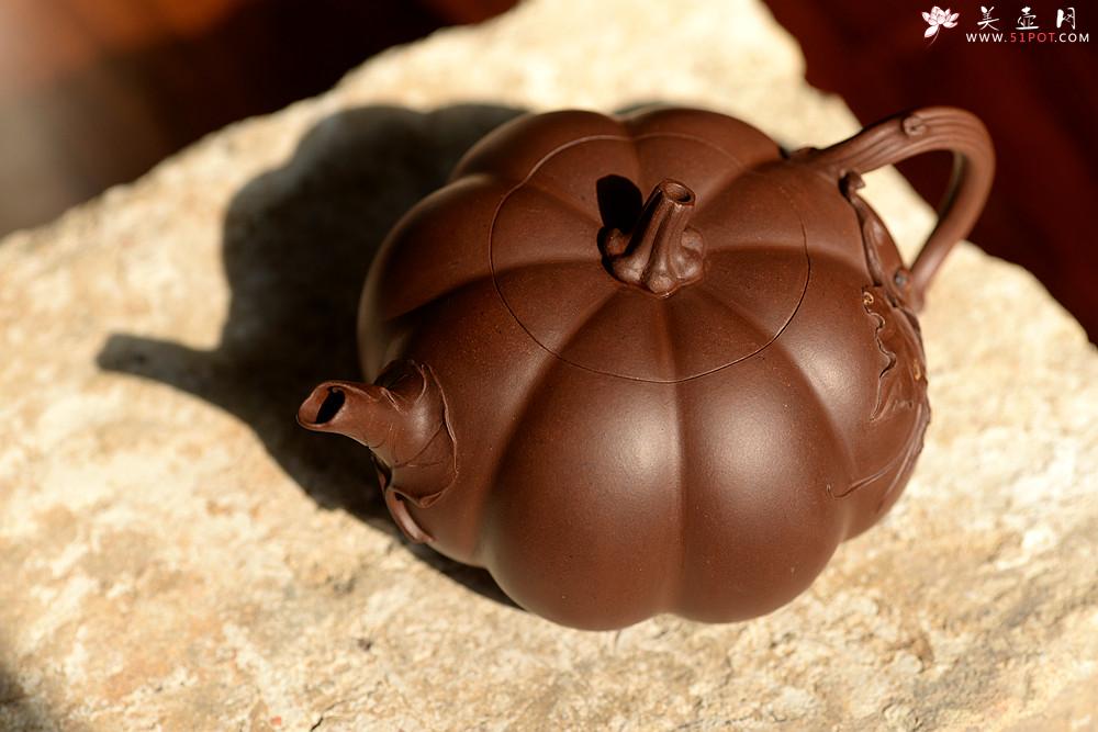 紫砂壶图片：花货奇才顾正芳新作 灵韵秀雅 全手南瓜 田园丰韵~ - 美壶网
