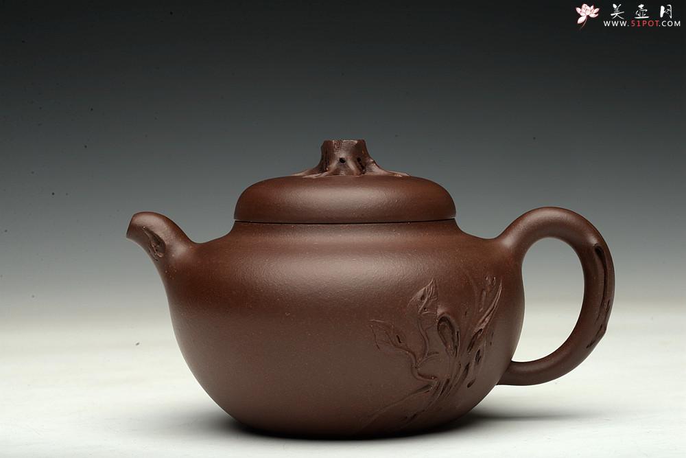 紫砂壶图片：高雪琴全手新作 敦厚悠然 简意花货~ 秋色 做工精致 - 美壶网