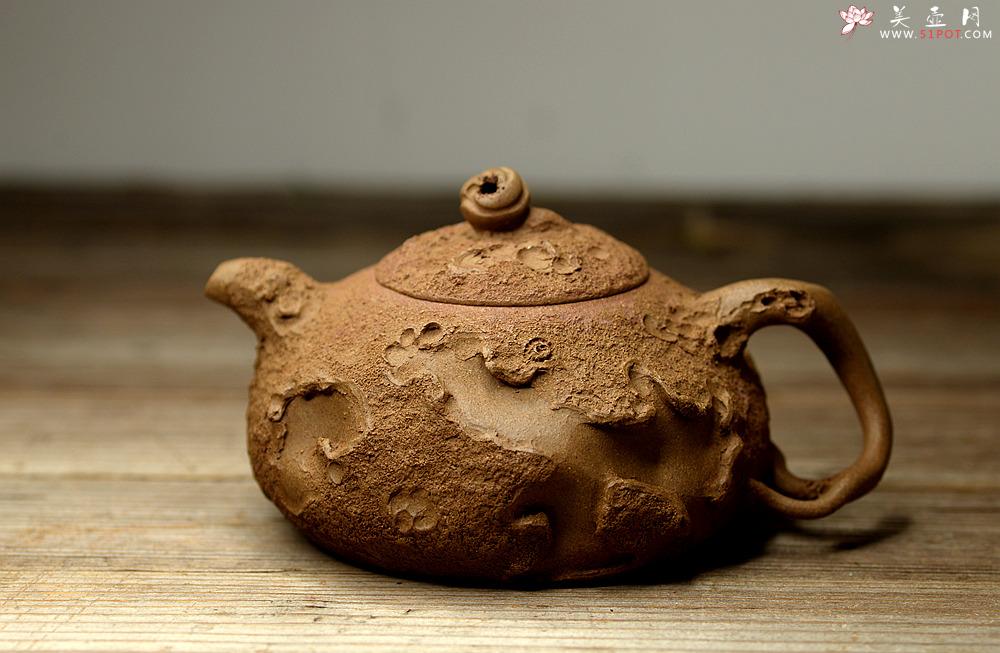 紫砂壶图片：陈进全手新品 造型新颖 优雅之作 全手树魂 - 美壶网
