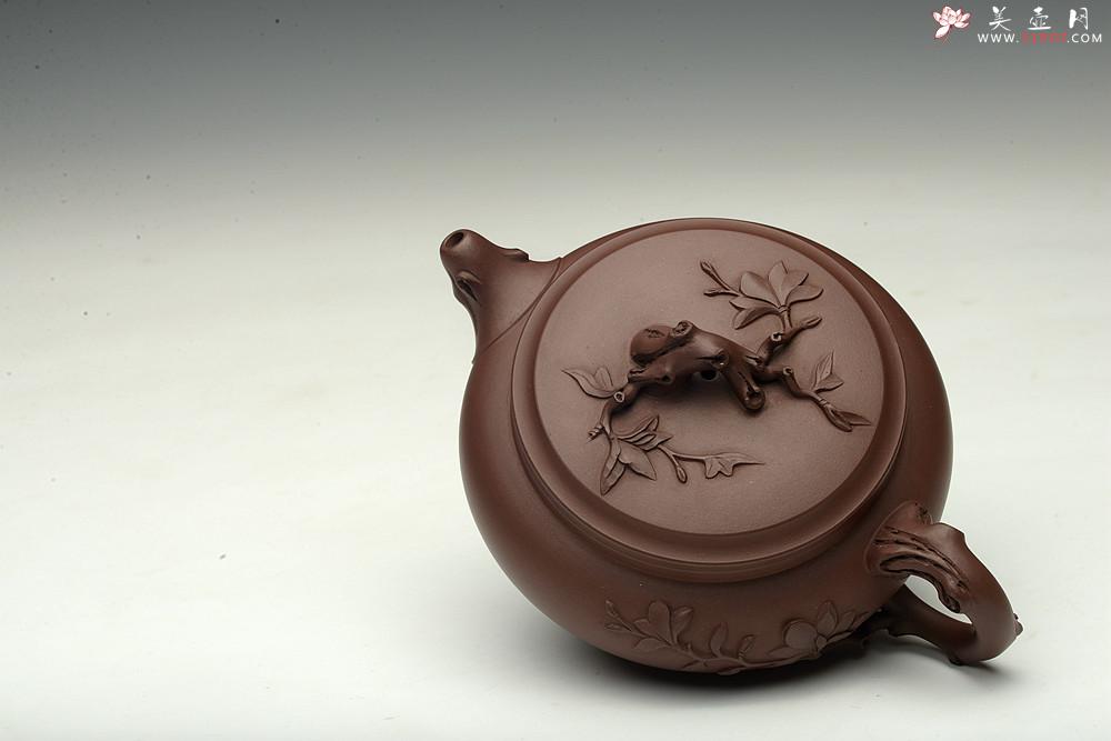 紫砂壶图片：春天的气息~大口实用 玉兰迎春 孙伟强张新亚合作原创作品 - 美壶网