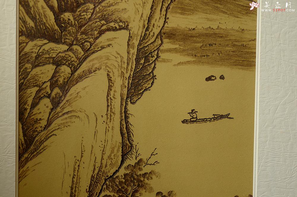 紫砂壶图片：张听刚新意装饰 山水壁画 韵味十足 - 美壶网