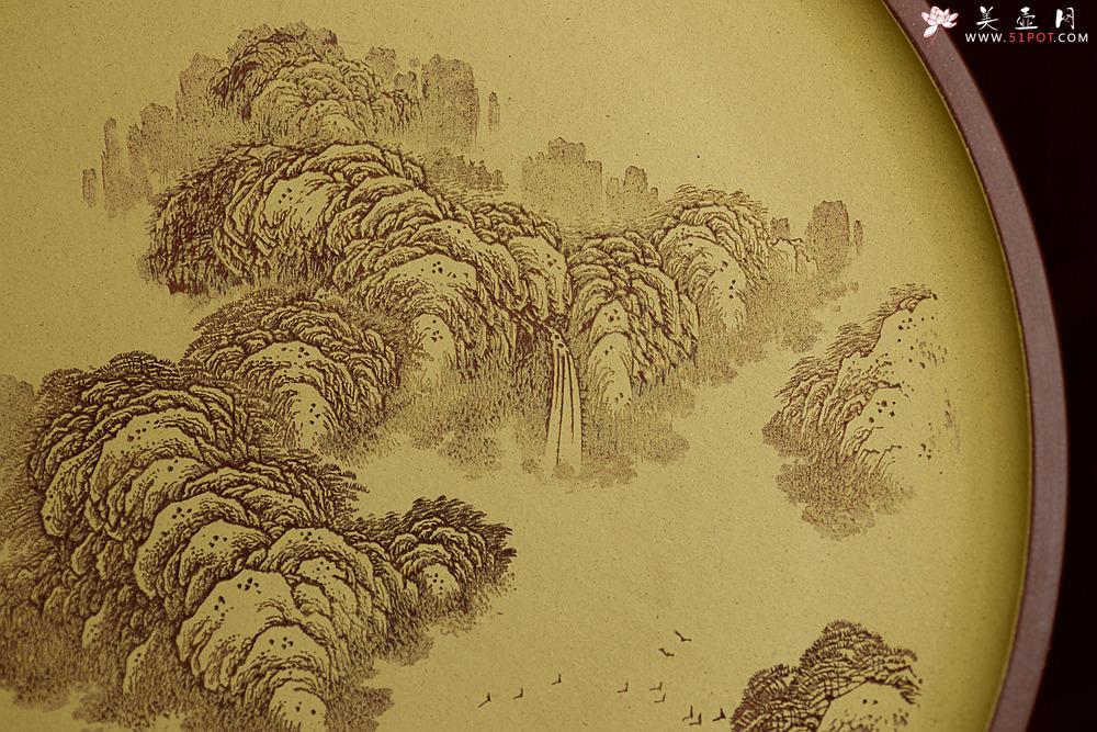 紫砂壶图片：李彦雄精心之作 山水挂盘 韵味十足 - 美壶网