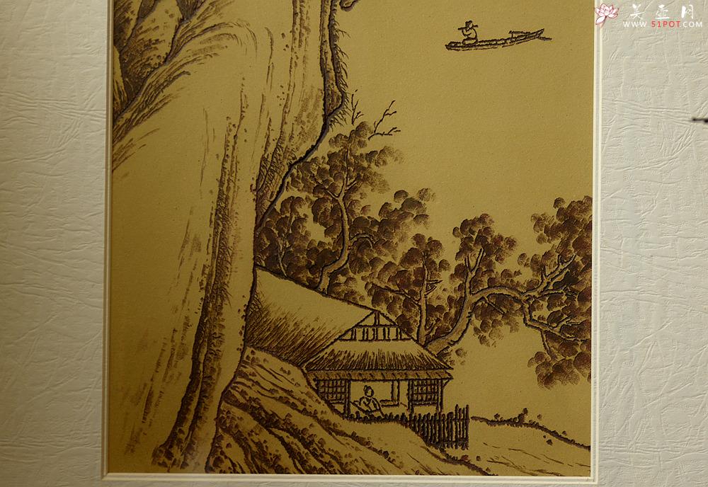 紫砂壶图片：张听刚新意装饰 山水壁画 韵味十足 - 美壶网
