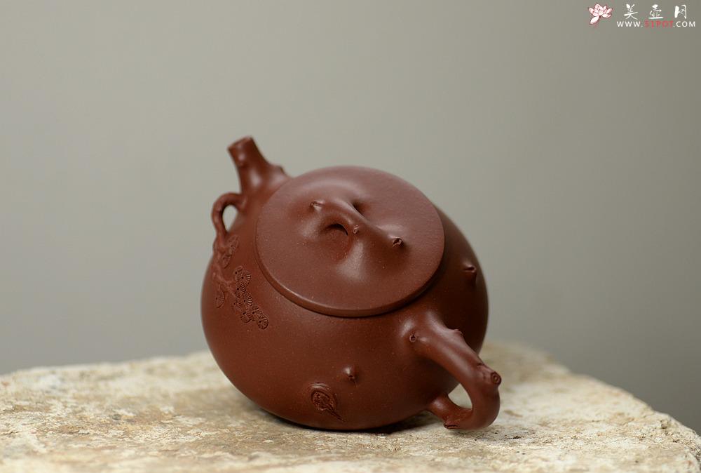 紫砂壶图片：实用花器 饱满可爱 松石瓢 - 美壶网