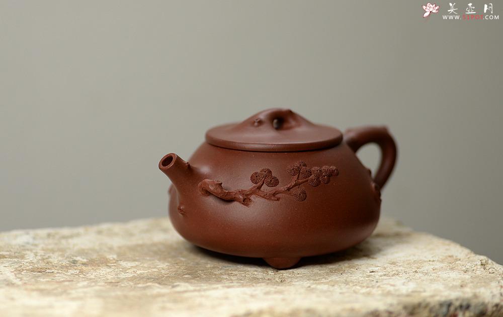 紫砂壶图片：实用花器 饱满可爱 松石瓢 - 美壶网